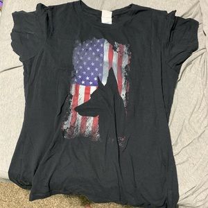 German Shepard American Flag T-shirt